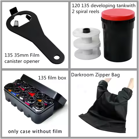 135 Darkroom set Developing Kit Film Processing 120 135 35mm 8x Magnifier Opener Timer 135 film box 