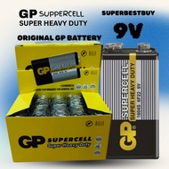 Bateri GP 9V Supercell Tahan Lama | GP 9V Battery Heavy Duty for Smoke Detector, Smart Tag [1Pcs]