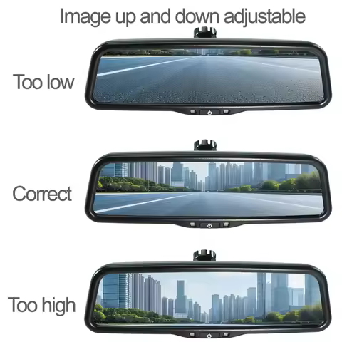 9.66 Inch Car Digital Rear View Mirror Monitor Full Screen AHD 1080P Automatic Screen Brightness Adj