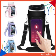 [AM] Water Bottle Holder Pouch Bottle Sleeve Water Bottle Holder with Phone Pocket and Adjustable Strap Universal Tumbler Sleeve for Active Lifestyle Perfect for Southeast