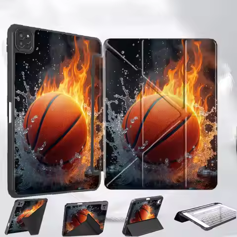Water Flame Basketball Holder Cover Tablet Case For iPad Pro 2025 Pro 11th 10th 9th 8th 7th 12.9inch