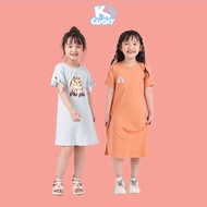short sleeve K'S CLOSET Dress Made of Cotton Fabric for Girls (2-14 years old) from 9kg-42kg E049ONS