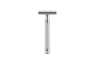 Edwin Jagger 3ONE6 DE Stainless Steel Safety Razor, Grooved, 1x Pack of DE Razor Blades (Anodized Si