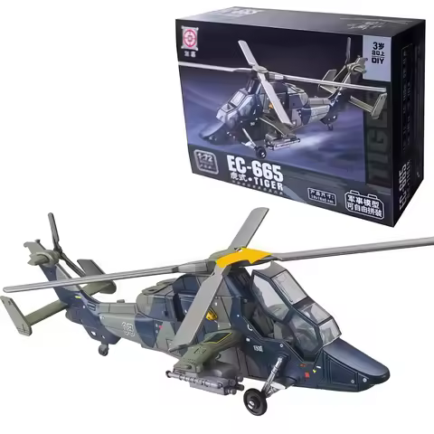 1:72 Creative Military Series Building Blocks EC-665 The Tiger Style Twin Engine Armed Helicopter Mo
