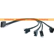 Cáp chuyển nguồn Fan Molex IDE ra 4 Fan 2 pin - Cáp nguồn Fan PC IDE 4pin sang 4 Fan 2pin 35Cm Brawi