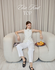 HADHERHEART- ELISE - เสื้อกระดุมหน้าผ้าเท็กซ์เจอร์ลูกไม้