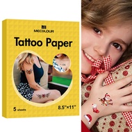 MECOLOUR Printable Temporary Tattoo Paper 8.5"X11"-5 Sets for Inkjet printer DIY Image Transfer Deca