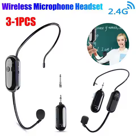 2.4G Wireless Microphone Headset Professor Wireless Microphone Voice Modifier 2 in 1 Mic for Voice A