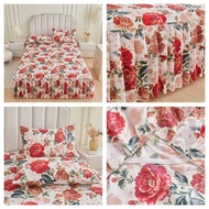 Lace sheet tatami mattress cover 950TC Cotton Single/Queen/King Fitted Bedsheet Pillow Case Cadar Mu