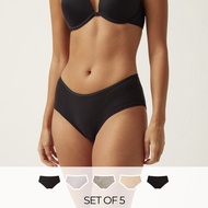 Max Fashions Set Of 5 - Solid Boyshorts Briefs With Elasticised Waistband