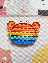 螃蟹Pop It Push Pop Fidget 減壓紓壓抗焦慮專注力親子指尖舒壓益智手指泡泡玩具 Crab Pop It Fidget Toy Push Pop Bubbles