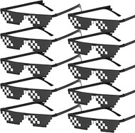 Pack of 10 Thug Life Sunglasses, Pixel Sunglasses, Party Glasses, Mosaic Glasses, 8 Bit Pixel Mosaic