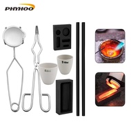 PHYHOO 9pcs Gold Melting Crucible Set with Crucible and Clamp for Metal Melting and Jade Casting