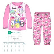 【 Always Open 】🌈 Cuddle Me Children Kids Girl Long Sleeve Pyjamas ( Sanrio )