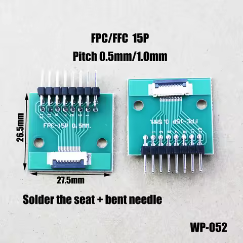 1pc FPC/FFC Adapter Board 0.5mm To 2.54mm Connector Straight Needle And Curved Pin 4P 6P/8P/10P/12P/