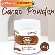 Organic Cacao Powder (180g) | Superfood | Polyphenol | No Sugar (1 Bottle)