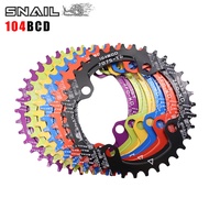 SNAIL 104BCD/96BCD Bicycle Chainwheel Wide and Narrow Teeth 32T/34T/36T/38T Round /oval Disc Single 