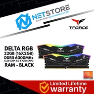 TEAMGROUP T-Force Delta RGB DDR5 Ram 32GB (2x16GB) 6000MHz  CL38 XMP 3.0 & AMD Expo RAM - Black - FF