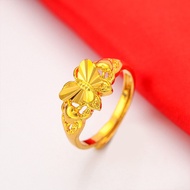 [ฟรีค่าจัดส่ง] แหวนทองแท้ 100% 9999 แหวนทองเปิดแหวน. แหวนทองสามกรัมลายใสสีกลางละลายน้ำหนัก 39.6 กรัม (96.5%) ทองแท้ RG100-1