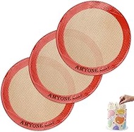 6 Inch Round Baking Mats, Food Grade Silicone Mats for Cake Pan/Tortilla Maker, Premium Non-Stick Re