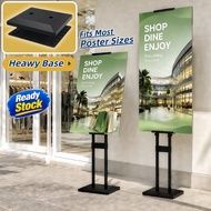 Metal Poster Standee Heavy Duty Base KT Board Stand Indoor Outdoor Signboard Holder Adjustable Heigh