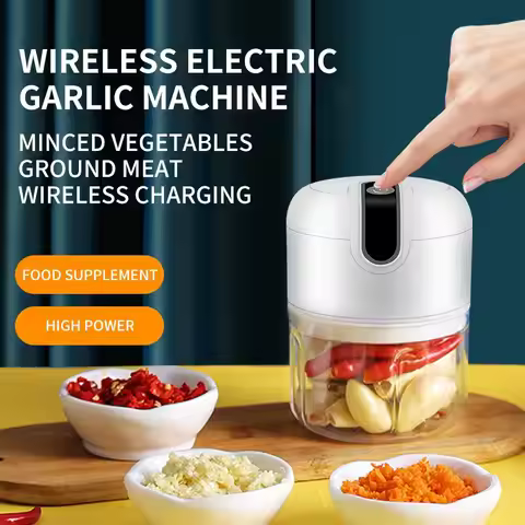Electric Garlic Masher Portable Chopper Multi Function Meat Grinder Masher Machine Mini Garlic Veget