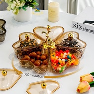 Heart-Shaped Rotating Dry Fruit Tray/ High-end dry fruit tray candy nut basket