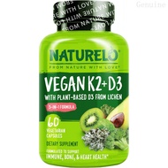 NATURELO itamin D3 K2, egan K2+D3 Supplement, 60 Capsules VFOQ
