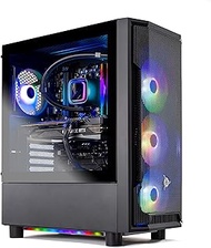 Skytech Shadow Gaming PC Desktop – AMD Ryzen 5 7600X 4.7 GHz, RTX 3060 Ti, 1TB NVME SSD, 32G DDR5 RGB, 600W Gold PSU, 240mm AIO, AC Wi-Fi, Windows 11 Home 64-bit