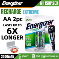ORIGINAL 2PCS AA ENERGIZER 2300MAH RECHARGEABLE BATTERY AA POWERPLUS
