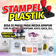Stempel Plastik Stampel Cup Sterofoam Tinta Permanen Waterproof Tidak Luntur