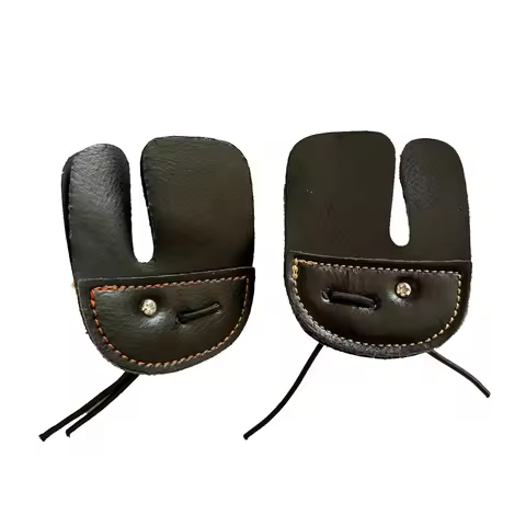 Archery Double Layer Cow Leather Finger Tab Protector for Recurve Bow Arrows Guard Pad Equipment Gea