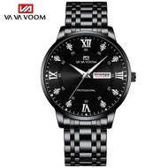 VAVAVOOM 2461 Jam Tangan Pria Original Luxury Tahan Air Stainless Steel Analog Quartz Watch + Kotak