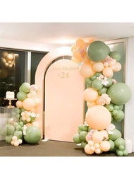 Kit De Arco De Globos De 134 Piezas En Colores Crema, Aguacate Y Melocotón, Globos De Fiesta De Guirnaldas, Decoración De Cumpleaños Y Bodas Con Atmósfera