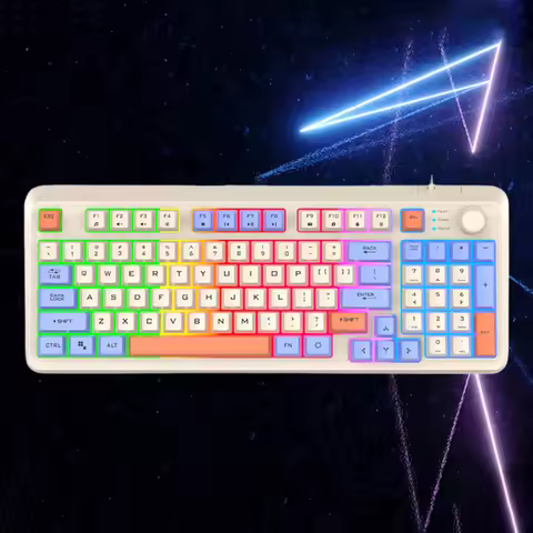 K82 Gaming Keyboard RGB Light Mechanical Keyboard USB Port Gamer Keypad 94 Keys Hot-Swap Keyboard fo