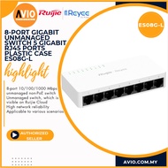 Ruijie 8 Port Gigabit Unmanaged Computer Desktop Switch 8 RJ45 LAN Ethernet Port Plastic ES08G-L