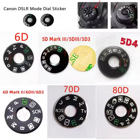 Suitable for Canon Cameras 6D 5D3 70D 80D 5D4 Camera Mode Dial Sticker, Dial Sticker with Adhesive