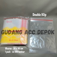Double 20x30 Plastic Clips 20x30 Ziplock Plastic Clips, 100 sheets
