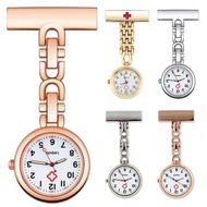 {Miracle Watch Store} Luminous Pocket Watch Pin Retro Cross Clock High Quality Stainless Steel Bracelet Nurse Pocket Watch Quartz Pocket Watch