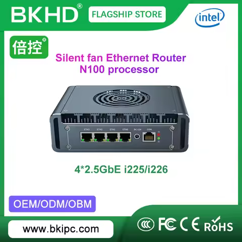 BKHD G31F N150 Silent Fan Ethernet Router Mini Firewall 4x2.5GE i226 Pfsense MikROS OPNsense VLAN VP