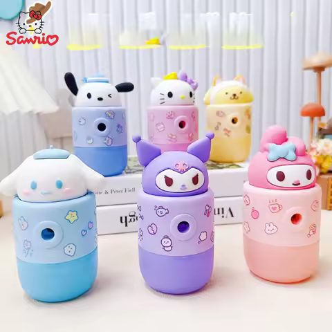 Sanrio Kuromi Melody Hand Pencil Sharpener Hello Kitty Cinnamoroll Pochacco Heart Cute Children Penc