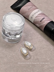 Nail Art Gel in Gems Pearl Glitter 3D Nổi Hoa Nhung Lụa DIY Tạo Hình Màu Trắng Ngọc Trai Son Bóng Mị