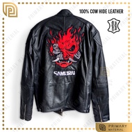 Cyberpunk 2077 embroidered Samurai patches Character V Samurai Leather Jacket custom made Hype Fashi