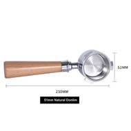Espresso Coffee Machine Naked Portafilter Stainless Steel Wood Handle Bottomless 51mm For E61 Coffee
