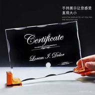 Glass Award Plaque Crystal Medal Creative Trophy Honor Plaque Franchise Agent Creative Commemorative