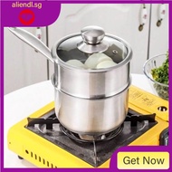 [in stock]304 stainless steel milk pot non-stick pot hot small thickened instant noodles boiled milk supplementary food Pot Mini small pot household soup pot EL0P