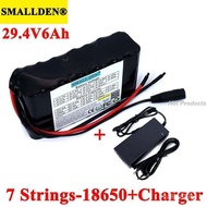 24V 6Ah 7S2P 18650 li-ion Rechargeable baery pack 29.4v 6000mAh electric bicycle moped Balancing sco