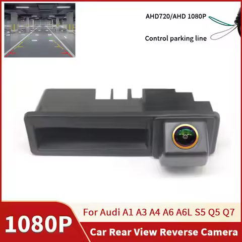 AHD 1080P Golden lens Waterproof Car Rear View Reverse Trunk Handle Camera For Audi A1 A3 A4 A6 A6L 
