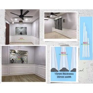 Wainscoting made in korea pvc cut M015-W 30mm width 4 feet to 6 feet
