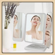 3 Modes Rechargeable LED Desk Mirror Vanity Mirror With Lights Makeup Mirror Touch Control Adjustabl